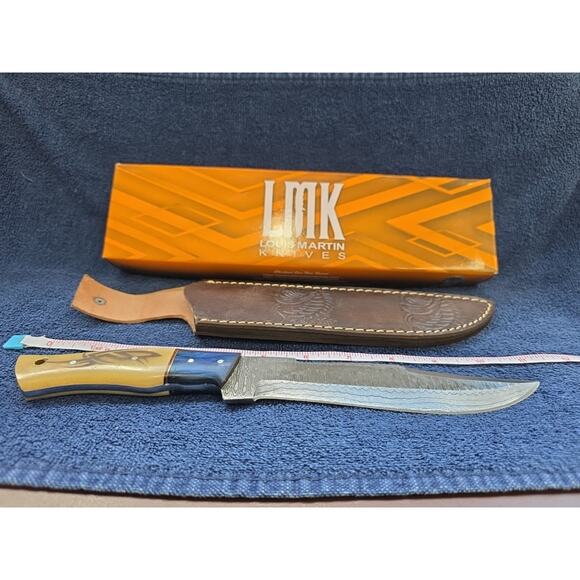 Hunting Bowie Knife 11 Inch, Custom Made Forged Damascus Blade LMK Knives #8039 - Picture 6 of 7
